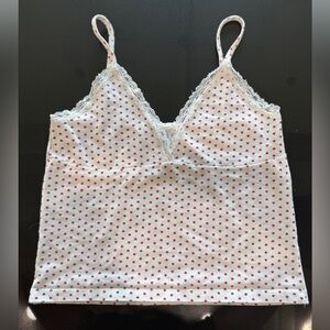 Brandy Melville White Cami with Red Dots